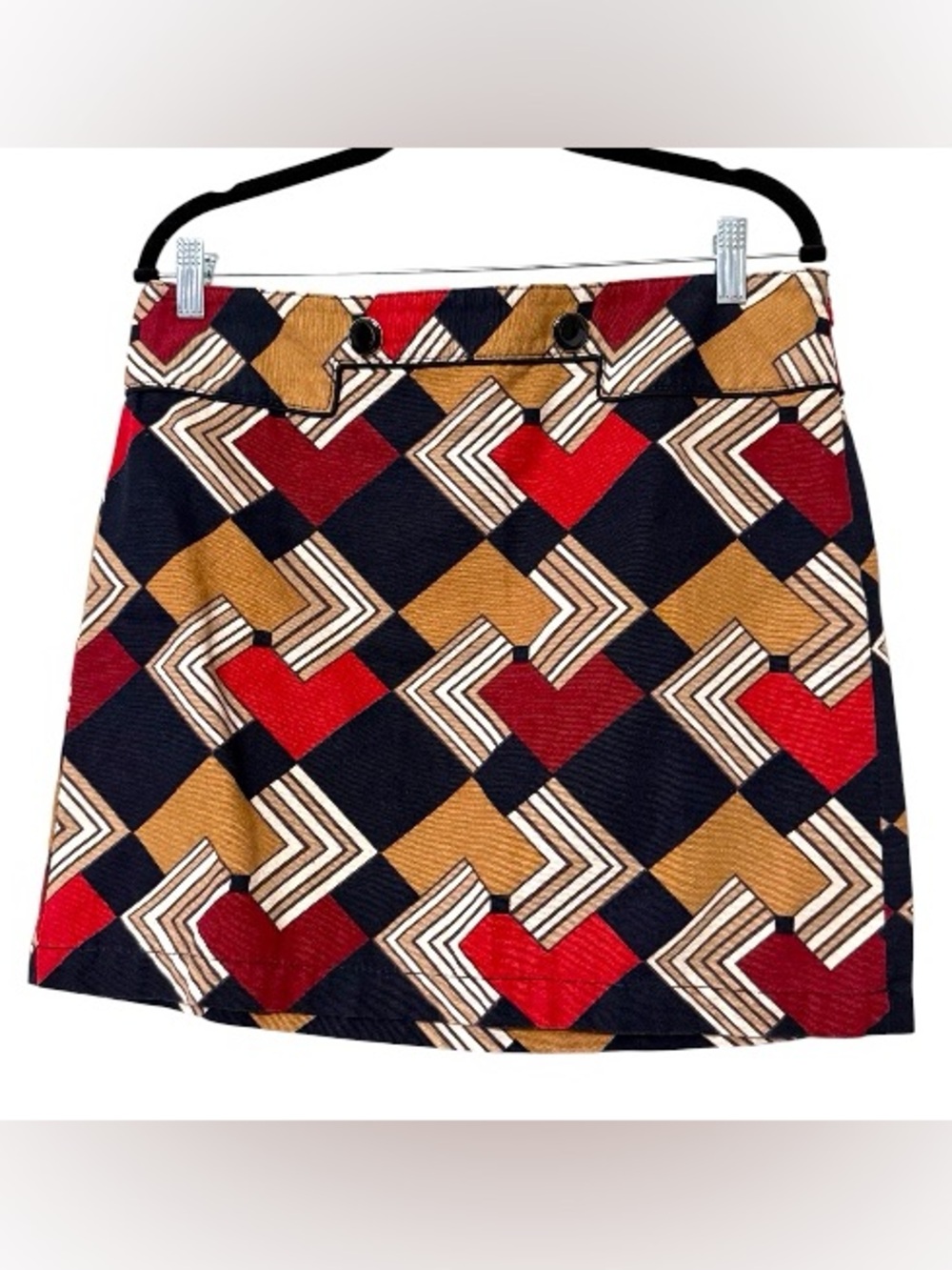 Ann Taylor LOFT women's size 10P geometric pattern 60 70's vibe retro skirt